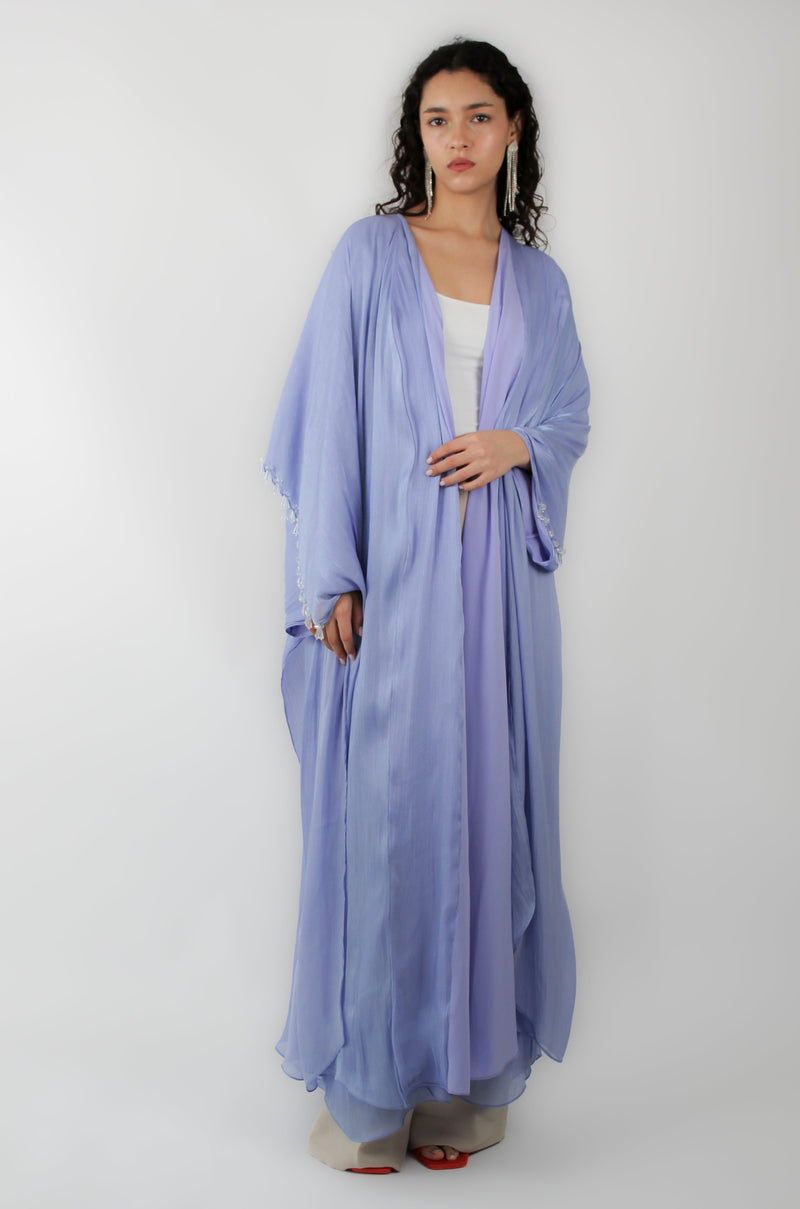 Sky Blue Bisht cut Abaya