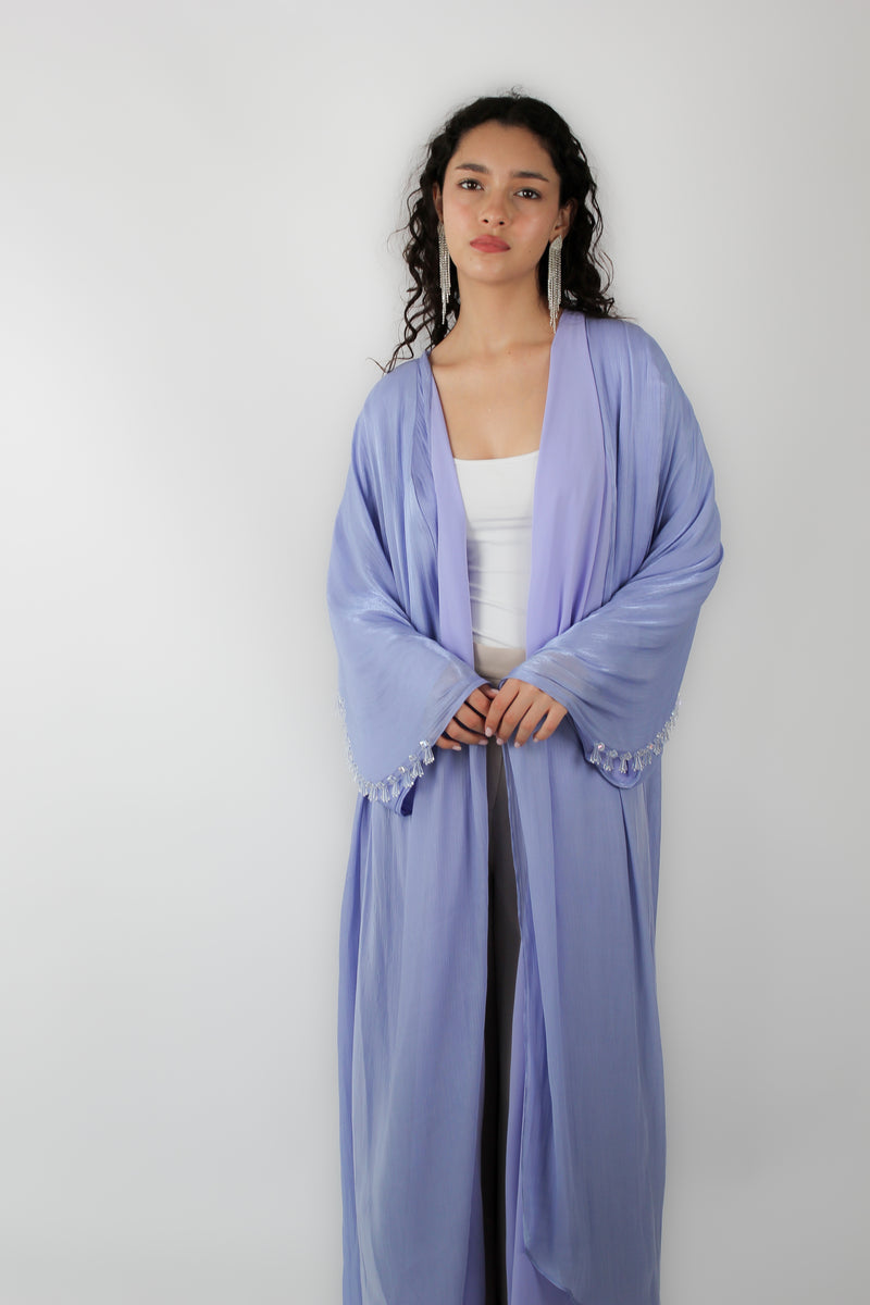 Sky Blue Bisht cut Abaya