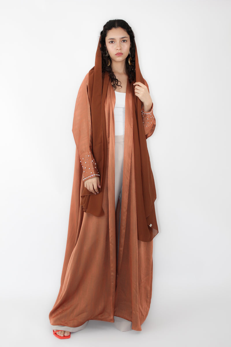 Copper brown Bisht cut Abaya