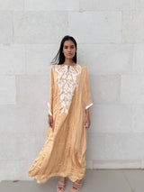 Round Neck Kaftan With Small Buttons