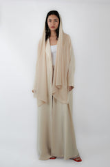 Thin notched collar abaya