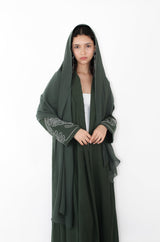 Green Zainah cut Abaya