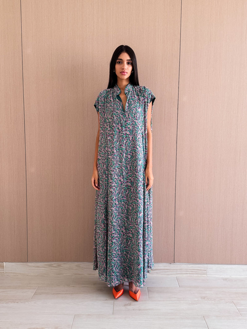Vacation Wear - V Neck Long Sleeves Dress