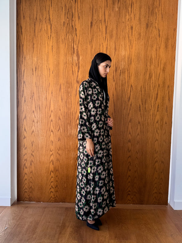 Zainah Cut Abaya with Tie rope on front and sleeves