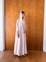 Zainah Abaya With Window Cuff in Cream Beige