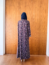 Zainah Cut Abaya - Two Curvy Line Crochet Lace on Front and Sleeves