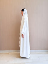 Straight Cut Abaya - Pearl Work With Lace