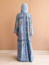 V Neck Straight Cut Abaya - Digital Printed