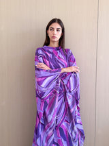 Turtle Neck Kaftan in Purple