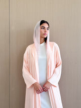 Zainah Jacket Sleeves Normal Cut Abaya in Pink