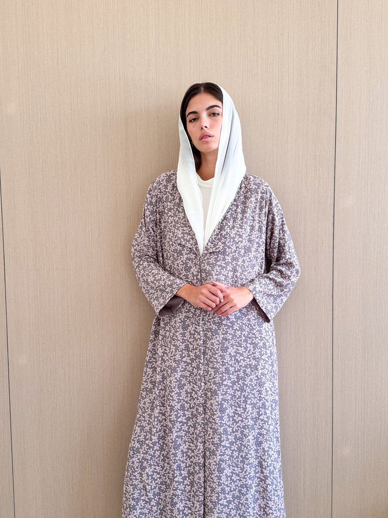 Zainah cut abaya in Mixed Printed Chiffon