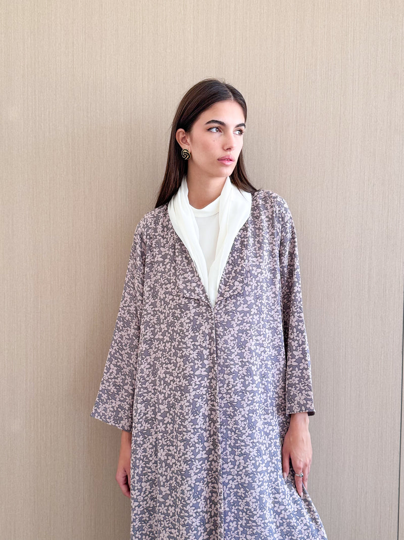 Zainah cut abaya in Mixed Printed Chiffon