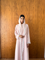 Notch Double Press collar abaya with pocket