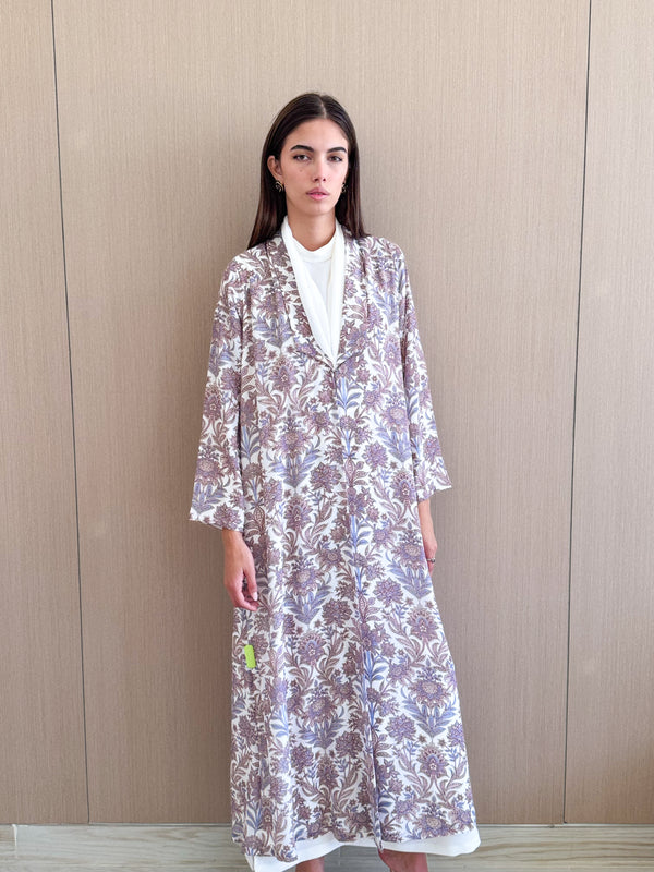 Zainah cut abaya in Mixed Printed Chiffon