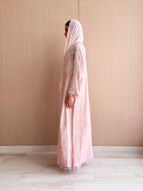Straight Cut Abaya - Curvy Bead Lace on Front