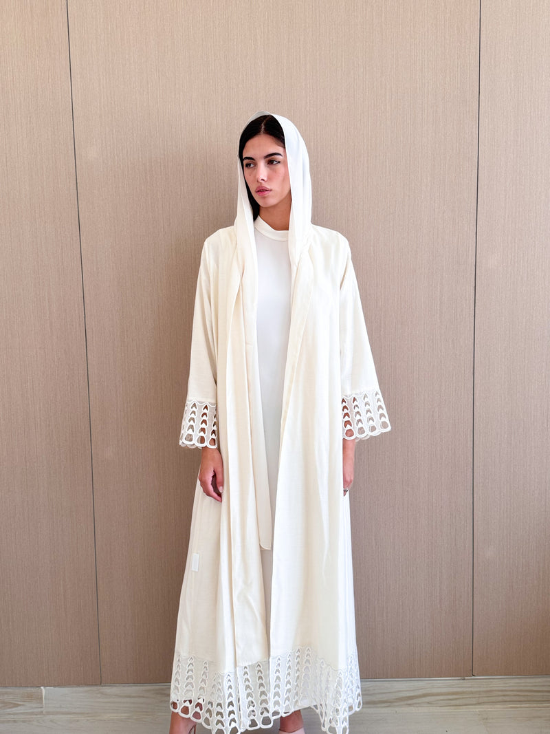 V Neck Abaya Embroidery on Sleeves