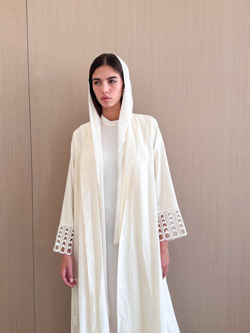V Neck Abaya Embroidery on Sleeves