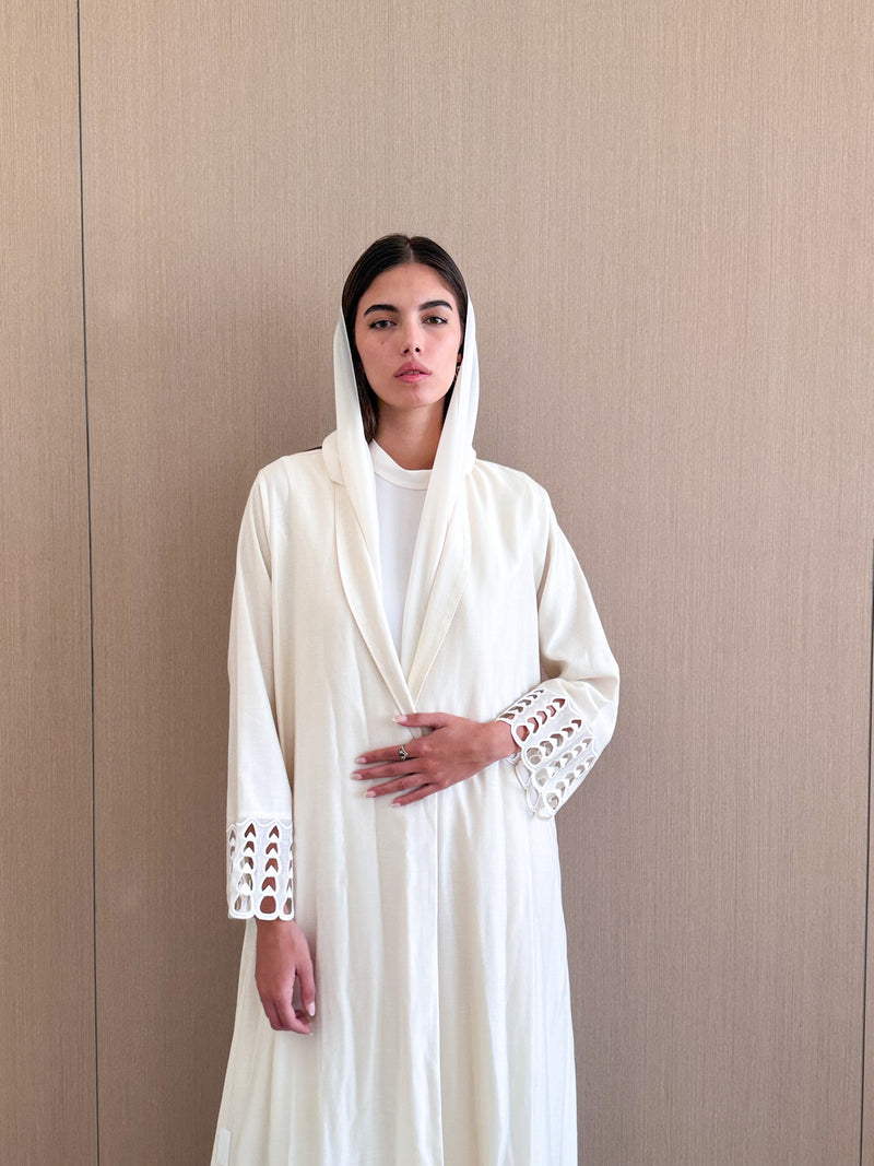 V Neck Abaya Embroidery on Sleeves
