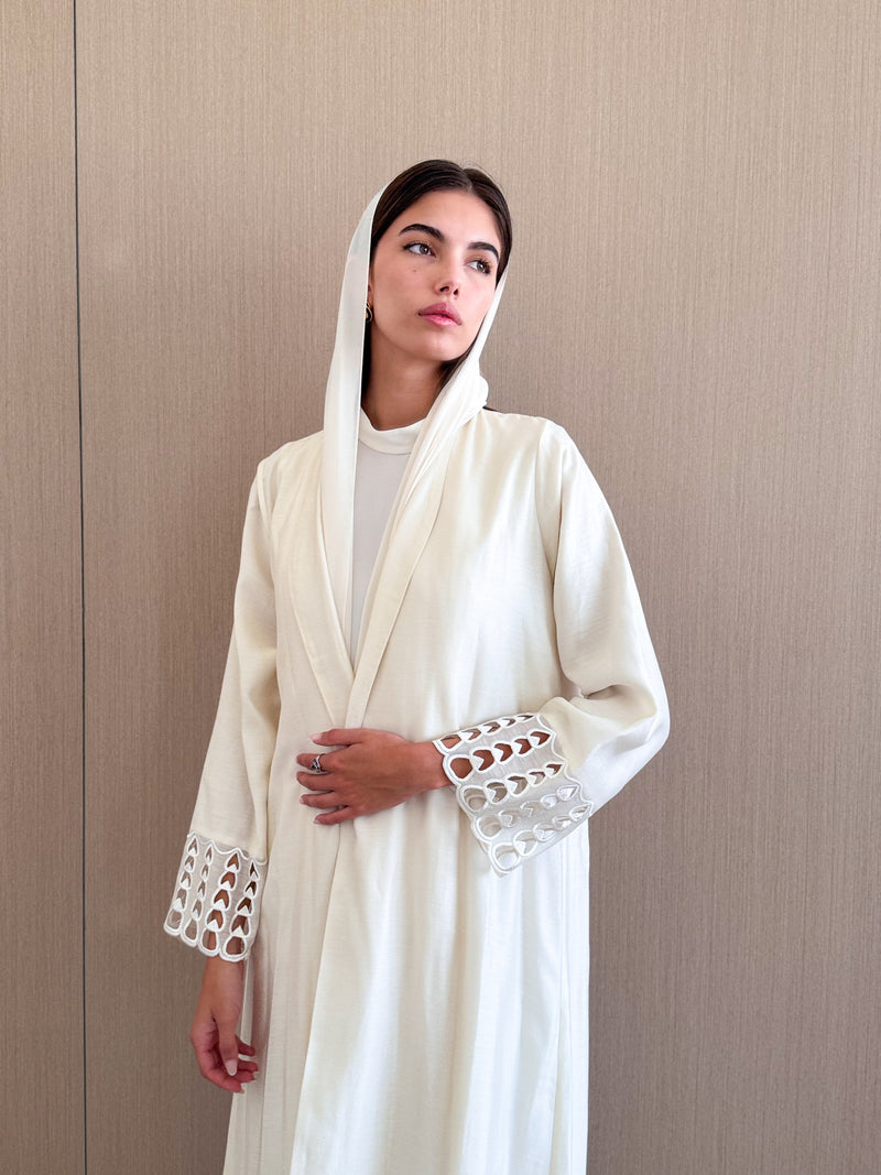 V Neck Abaya Embroidery on Sleeves