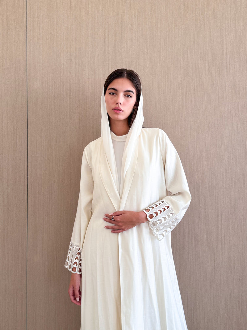V Neck Abaya Embroidery on Sleeves