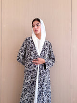 Zainah cut abaya in Mixed Printed Chiffon