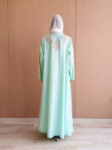 Straight Cut Abaya - creme Curvy Bead Lace