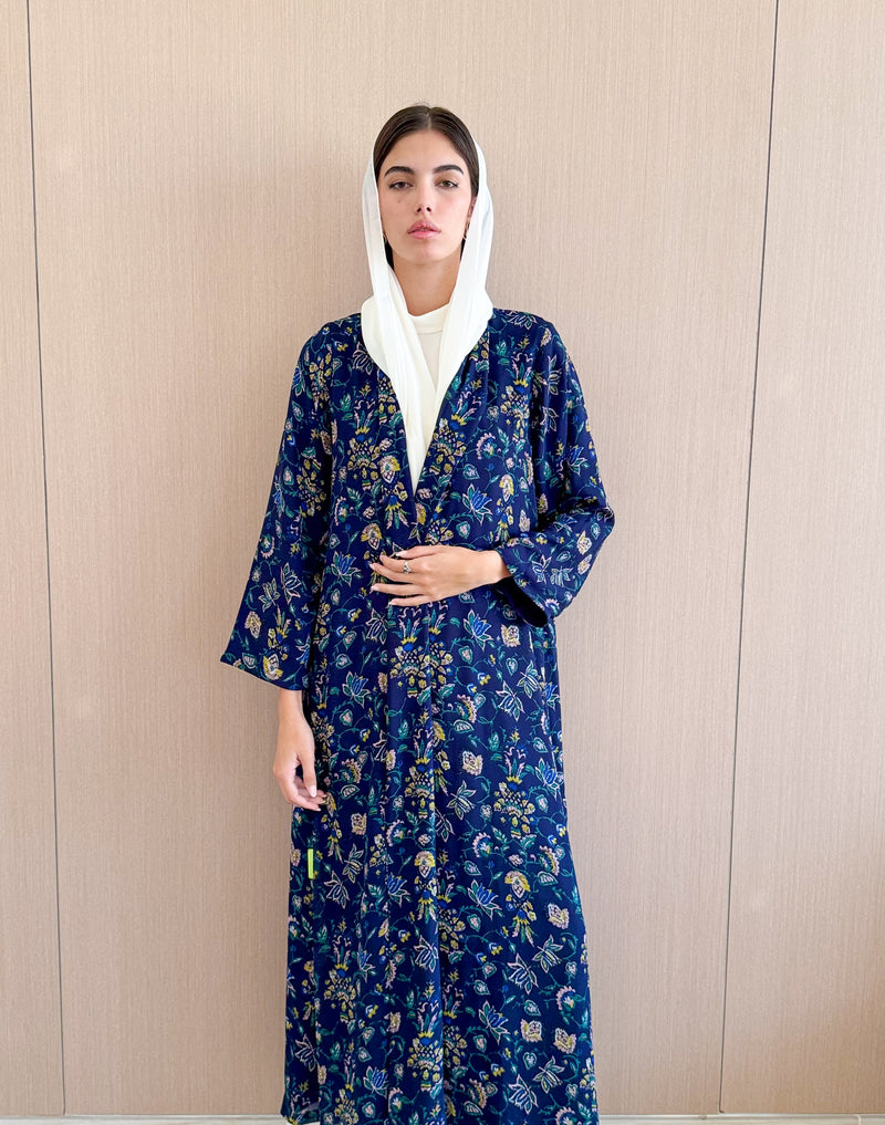 Zainah Cut Abaya in printed Chiffon