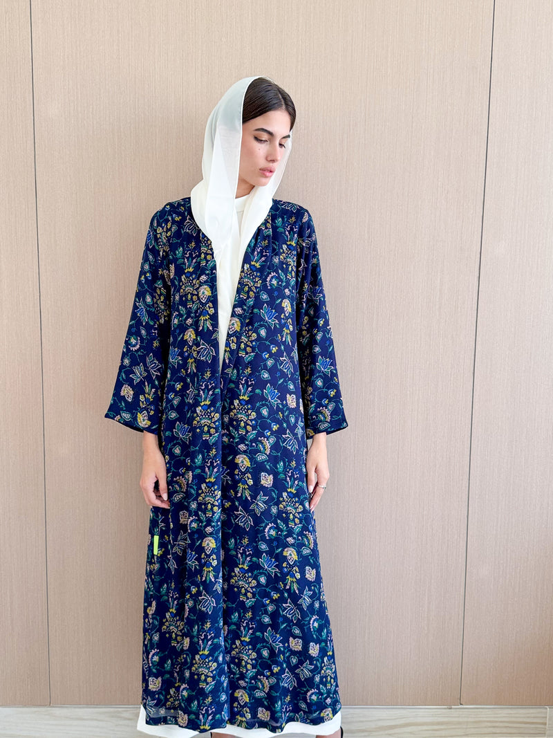 Zainah Cut Abaya in printed Chiffon