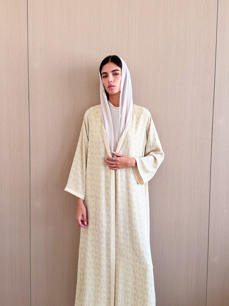 Round Neck Abaya With Border on side/Sleeves