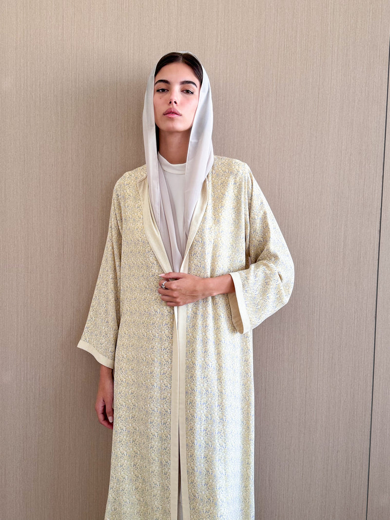 Round Neck Abaya With Border on side/Sleeves