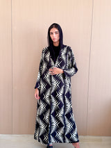 Zainah cut abaya in Mixed Printed Chiffon