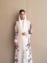 Straight Cut Abaya in lavender Digital Printed Floral