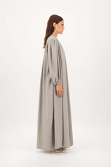 A-Line Pleated Abaya in Green
