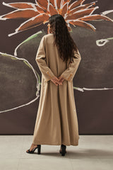Botanical Garden Zainah Cut Abaya in Beige