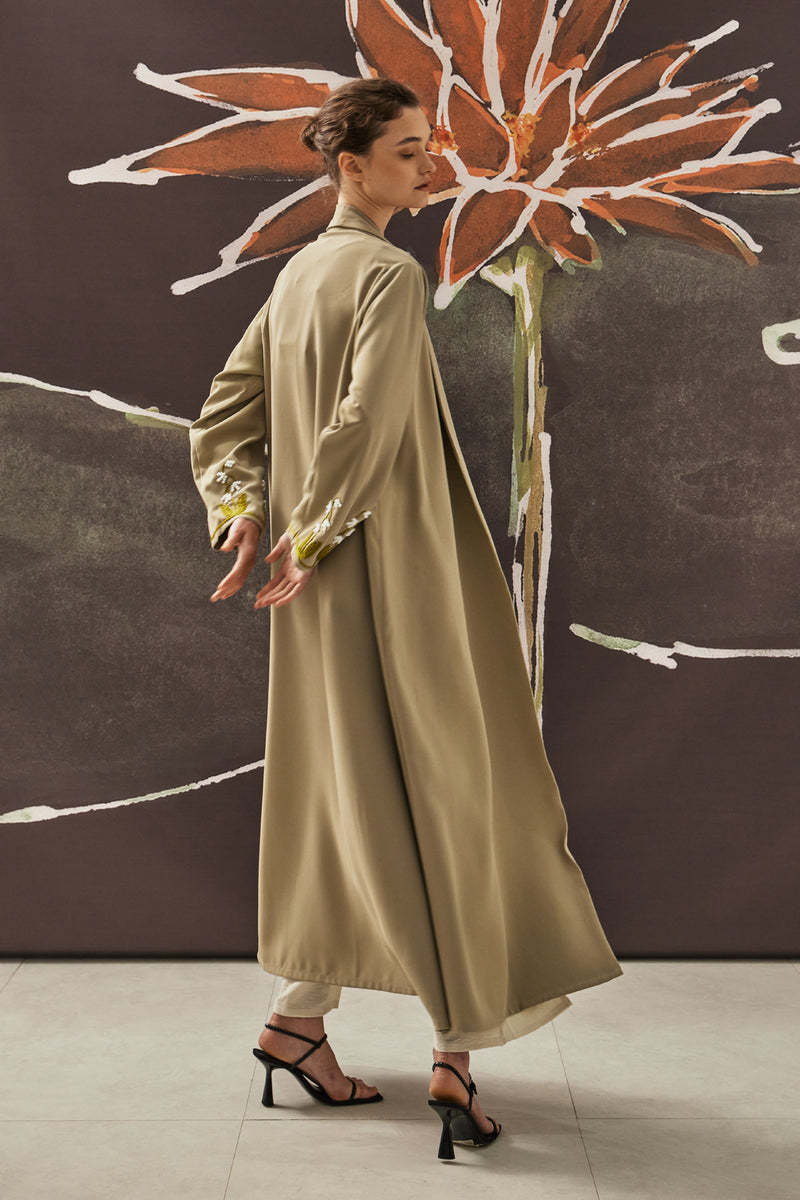 Crystal Lily Abaya in Olive Green