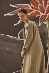 Crystal Lily Abaya in Olive Green