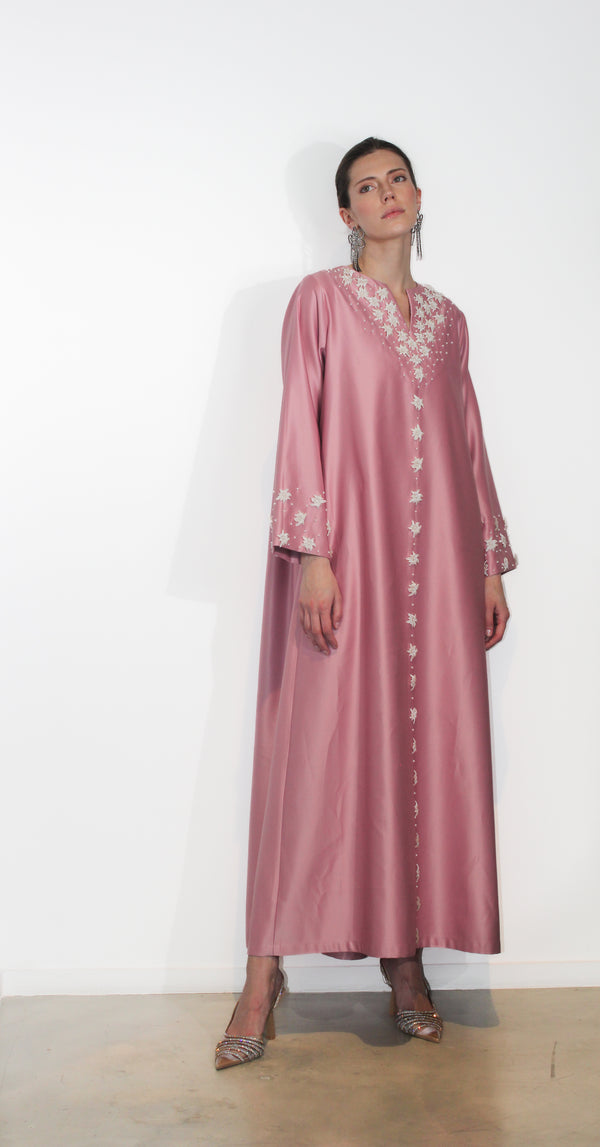 Pink Taffeta Kaftan