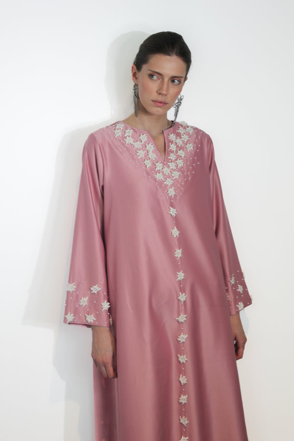 Pink Taffeta Kaftan