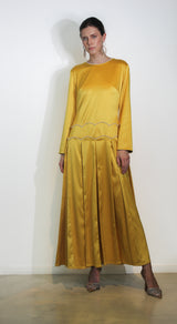 Yellow Satin Dress