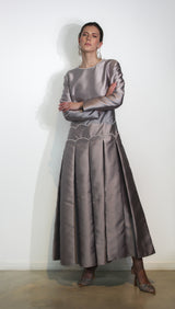 Grey Satin Dress
