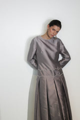 Grey Satin Dress