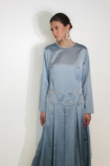 Bluish grey satin dress