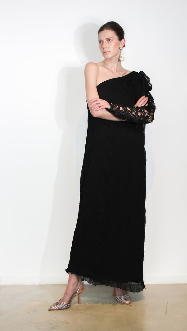 Black one side Dress