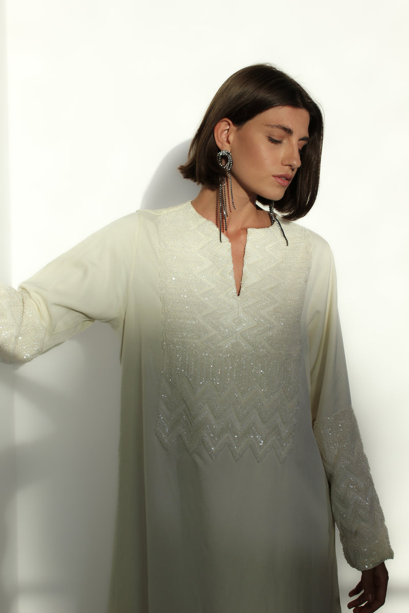 Off-white zig zag beads Kaftan