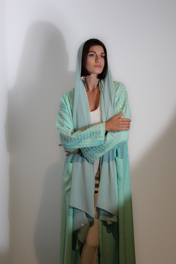 Light Green Zainah cut Abaya