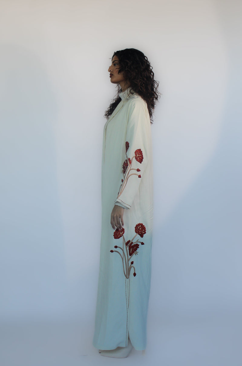 Zainah cut Dahlia embroidery Abaya
