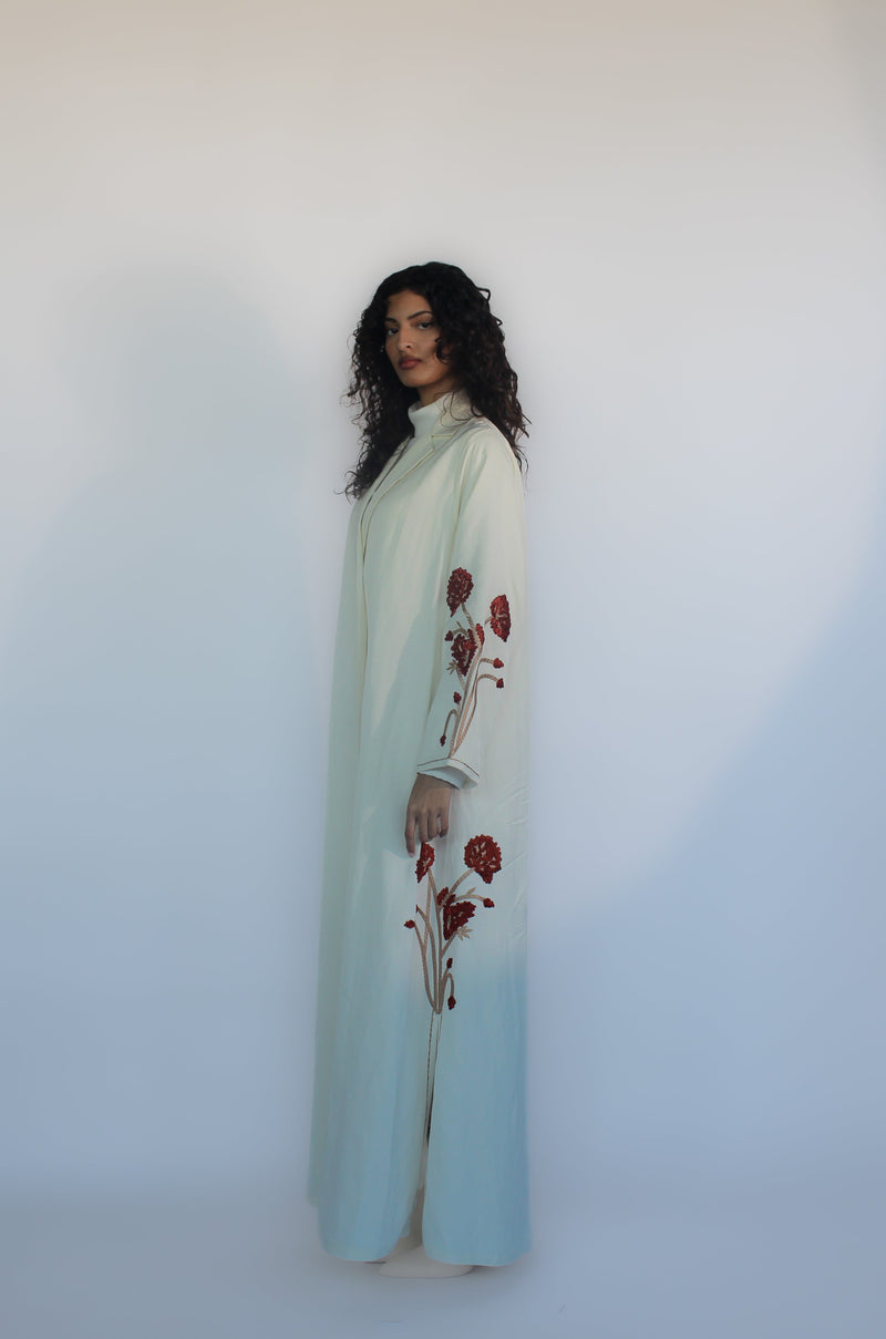 Zainah cut Dahlia embroidery Abaya