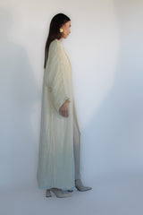Off White crinkled cotton Abaya