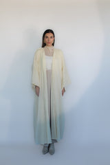 Off White crinkled cotton Abaya