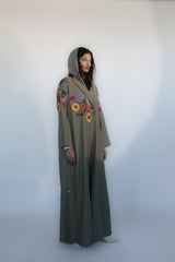 Olive Green Sunflower Garden Abaya